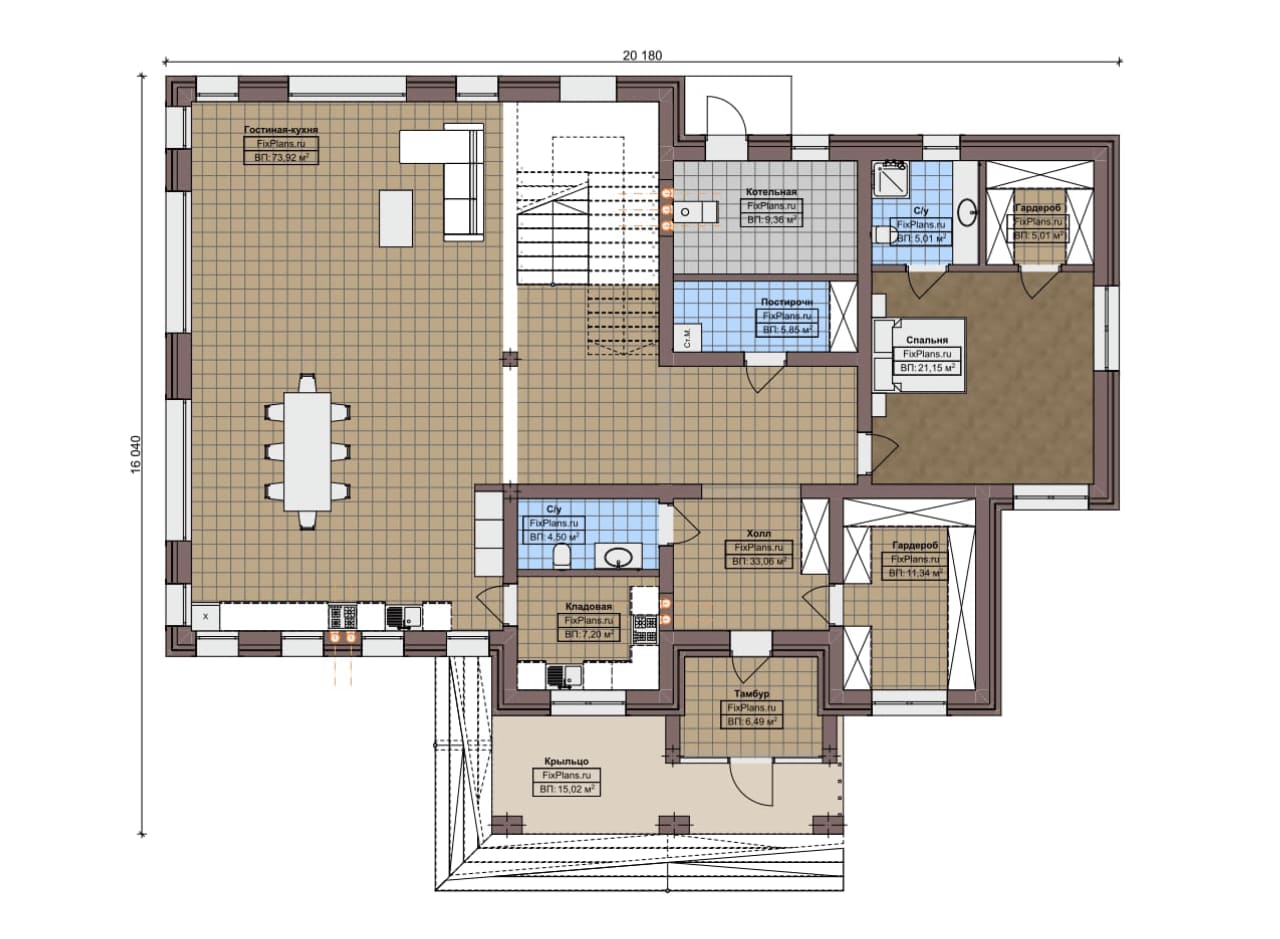 Планировка Двухэтажный дом F-6380